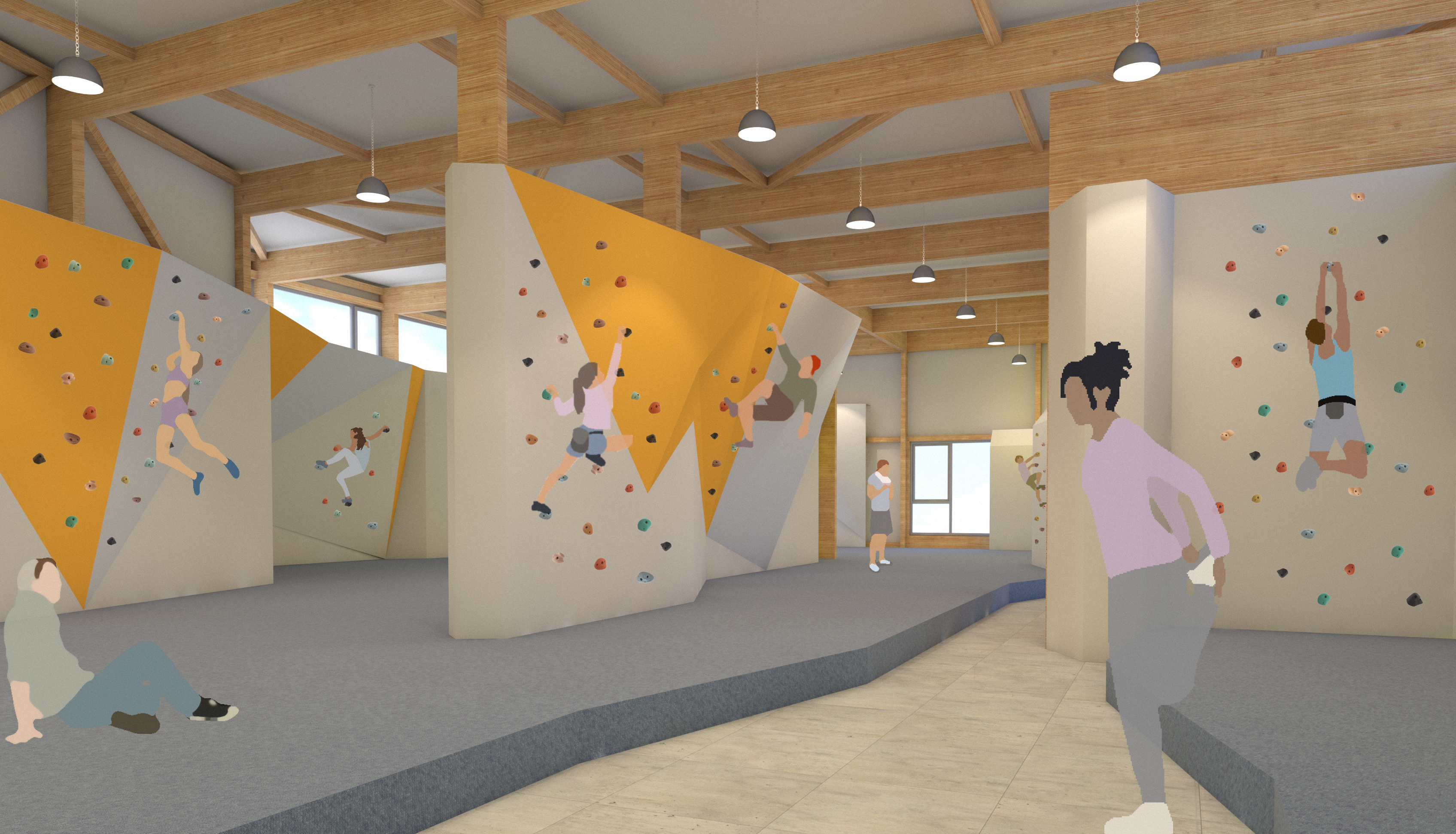 Boulderhalle Weimar Innenperspektive